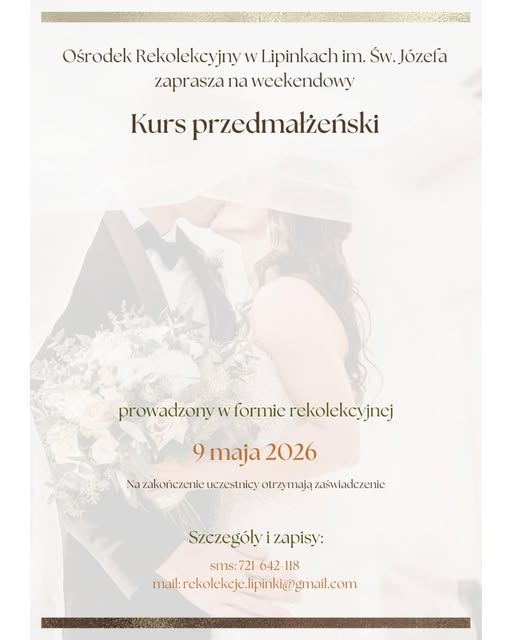 Kurs przedmałżeński i katechezy przedślubne w Ośrodku Rekolekcyjnym
